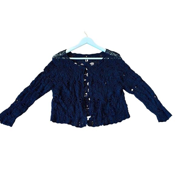 Vintage Black Crochet Cardigan - Picture 3 of 8